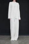 SWAYING/KNIT textured straight pants SW24SS3B11 white